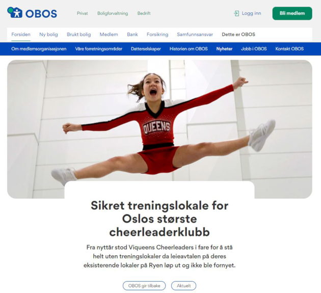OBOS sikret treningslokaler for oss